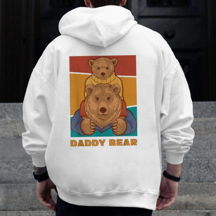 Mens Vintage Retro Daddy Bear Lovers Zip Up Hoodie Back Print