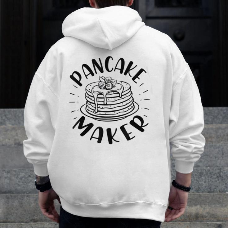 Pancake Maker Dad And Kid Pancake Dad Son Matching Zip Up Hoodie Back Print