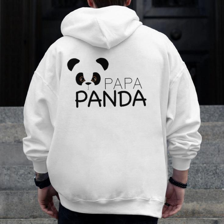 Papa Panda Panda Lover Proud Daddy Zip Up Hoodie Back Print