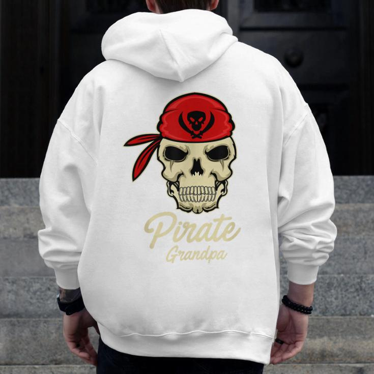 Pirate Grandpa Halloween Captain Zip Up Hoodie Back Print