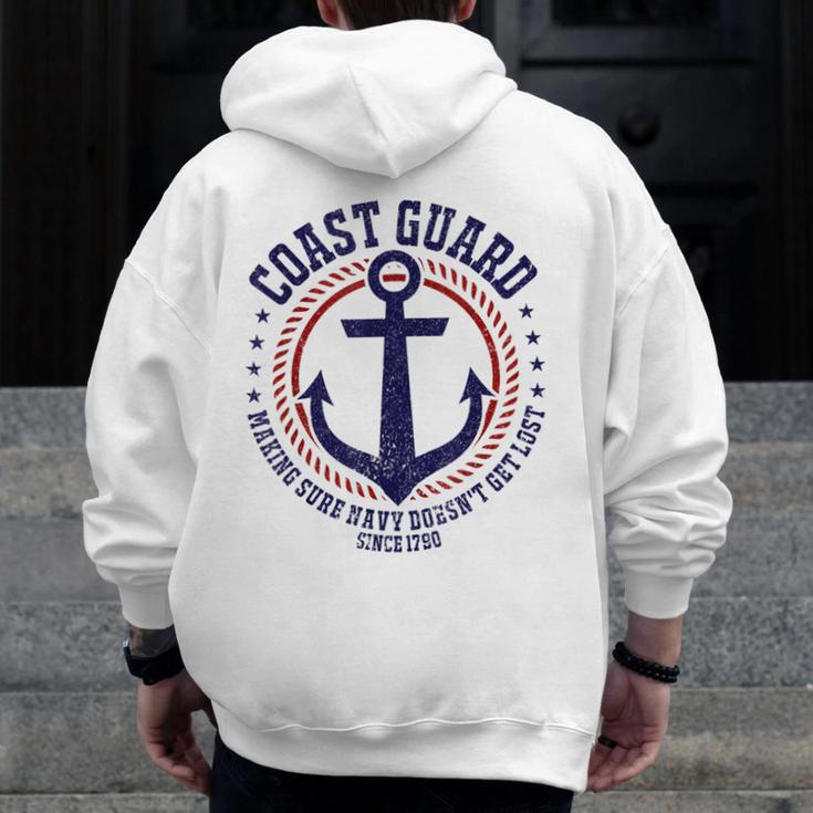 Us Coast Guard United Stated Armed Forces Dad For Dad Zip Up Hoodie Back Print
