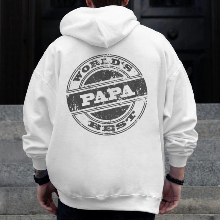 World's Best Papa Cool Dad Fathers Day Dads Zip Up Hoodie Back Print