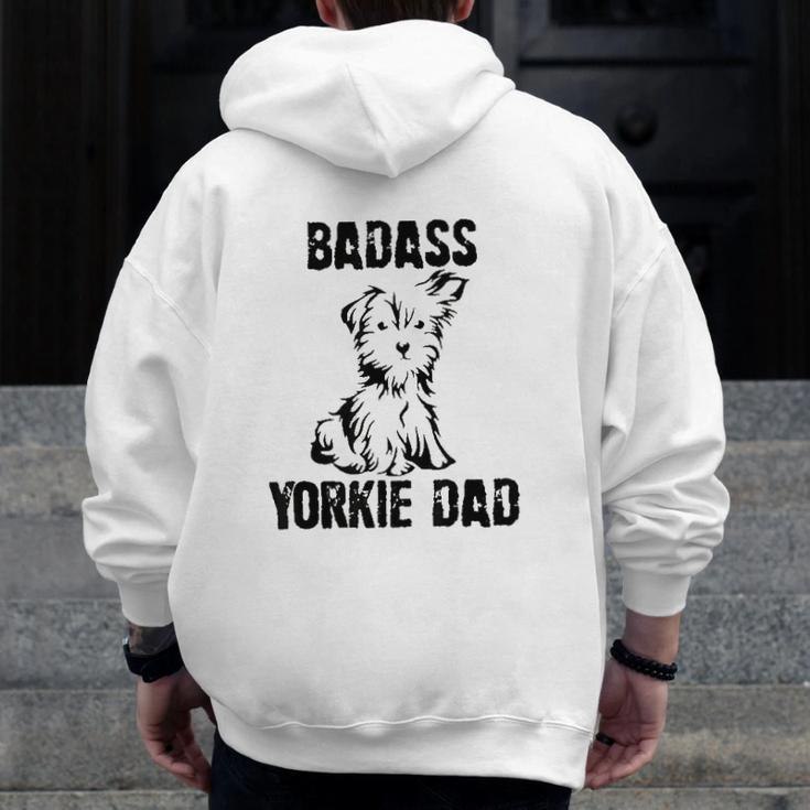 Yorkie Dad Zip Up Hoodie Back Print
