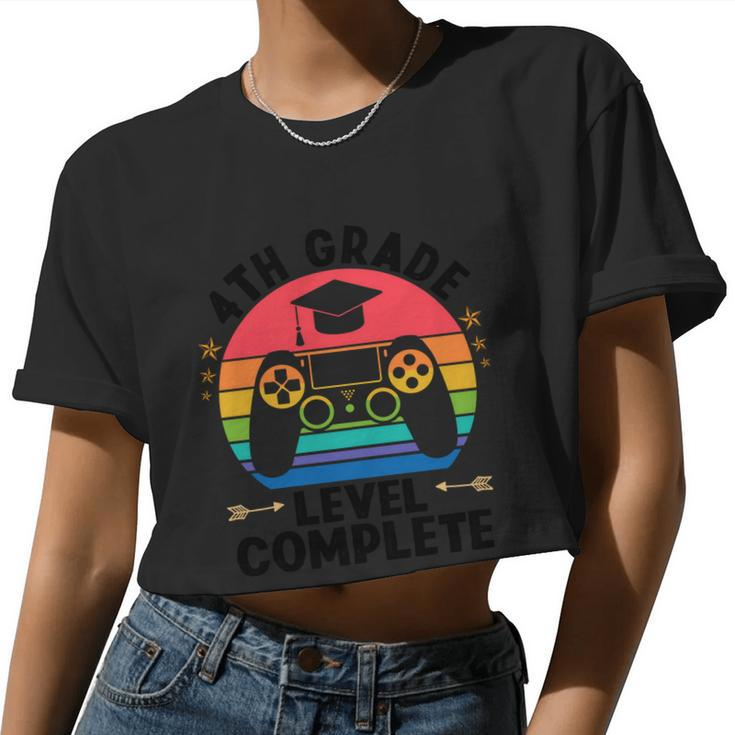 4Th Grade Level Complete Game Back To School Women Cropped T-shirt
