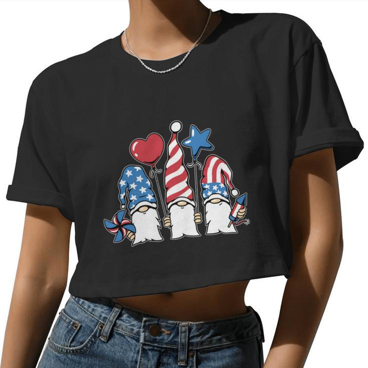 4Th Of July Gnomes Shirts Women Outfits For Men Patriotic Women Cropped T-shirt