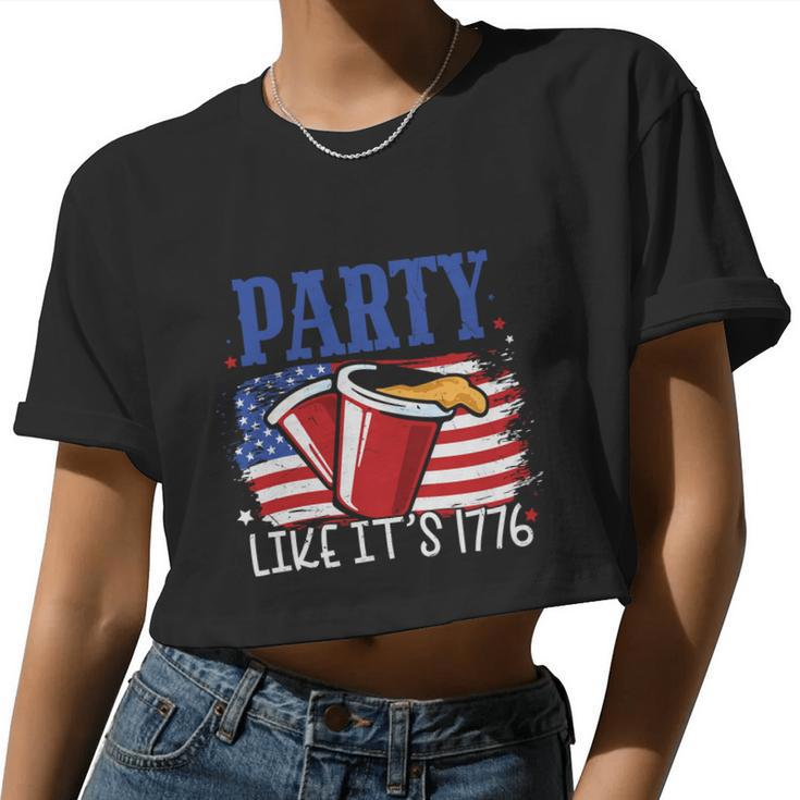 4Th Of July Party Drinkin Like Its 1776 Plus Size Shirt For Men Women Family Women Cropped T-shirt