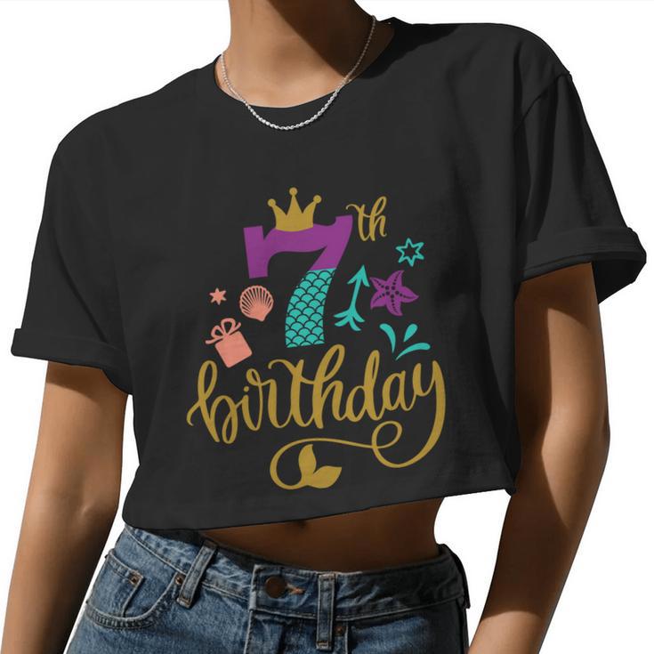 7Th Birthday Cute V2 Women Cropped T-shirt