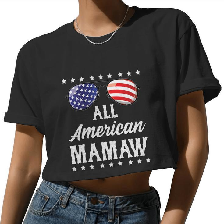 All American Mamaw 4Th Of July Independence Women Cropped T-shirt