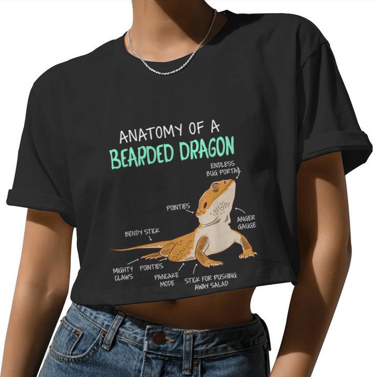 Anatomy Of A Bearded Dragon Bearded Dragon Lizard Pogona Reptile Women Cropped T-shirt