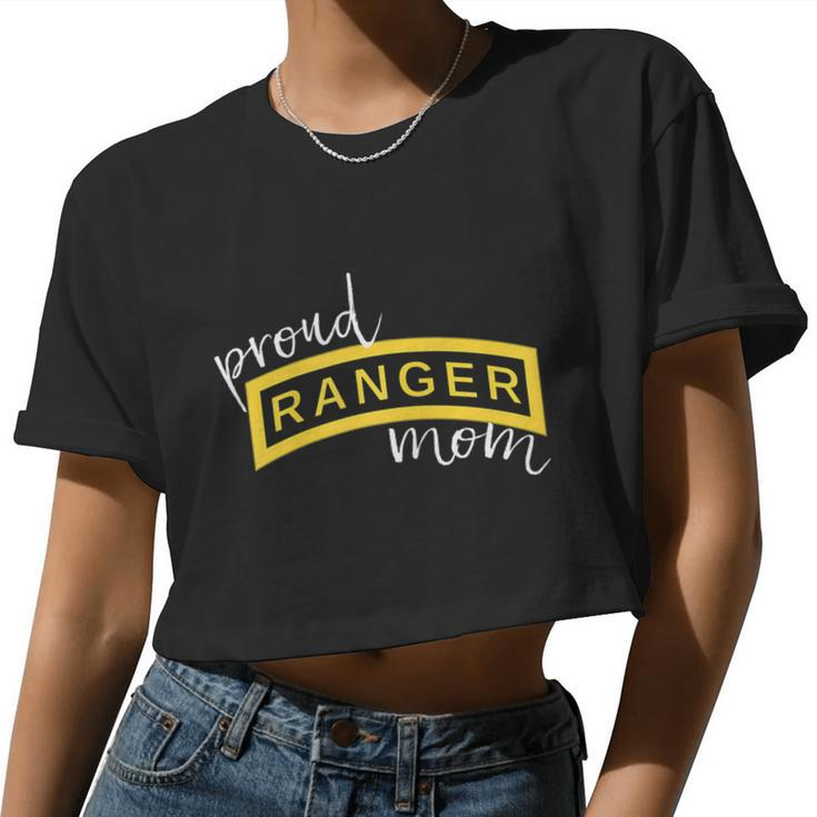 Army Ranger Mom Proud Ranger Mom Tab Women Cropped T-shirt