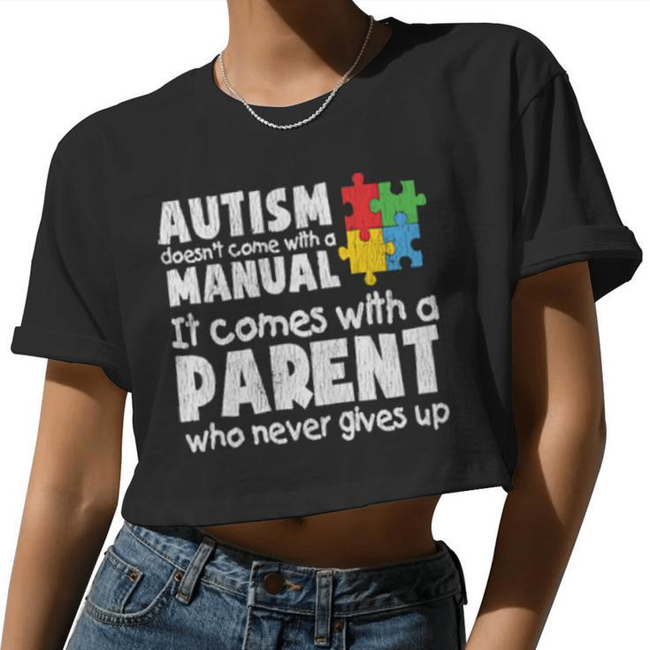 Autism Awareness Mom Dad Parents Autistic Awareness Women Cropped T-shirt