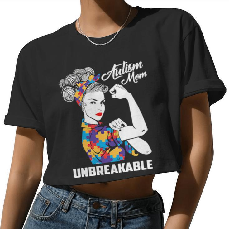 Autism Mom Unbreakable Women Cropped T-shirt