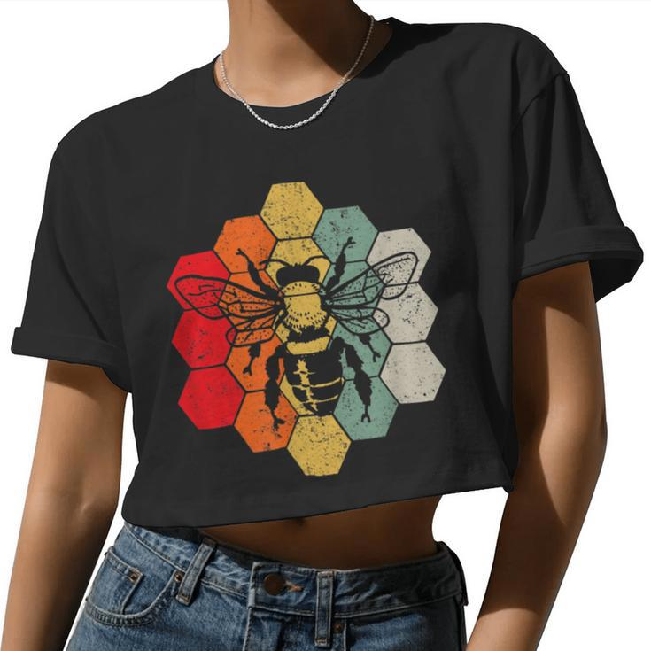 Bee Bee Bee Vintage Bee For Bees Lover Men Women Kids V7 Women Cropped T-shirt