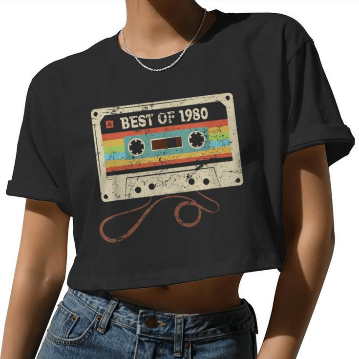 Best Of 1980 Cool 44 Year Old Bday 44Th Birthday Women Women Cropped T-shirt