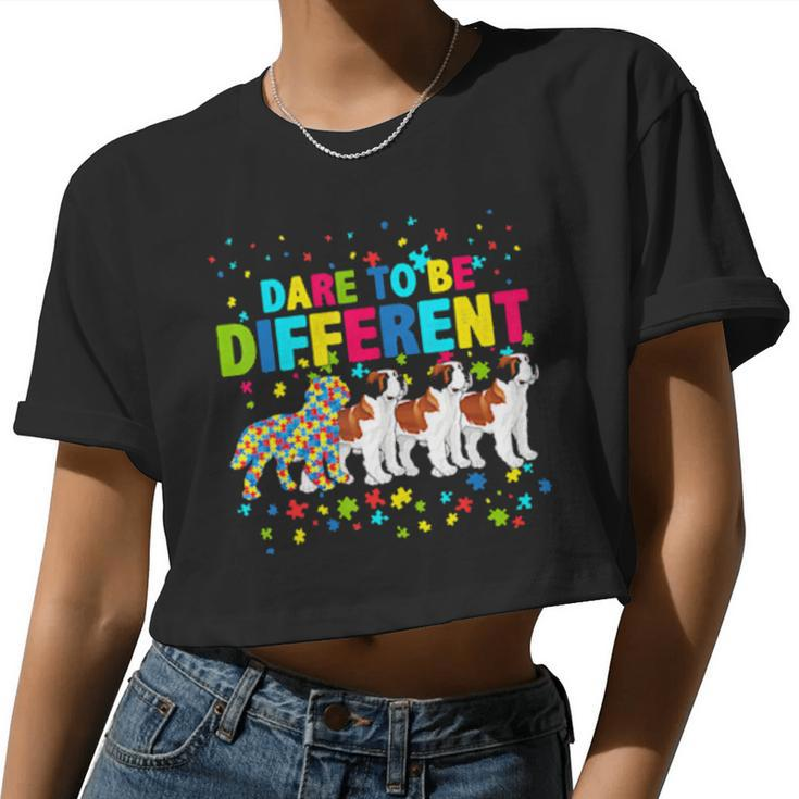 Best Beagle Dog Dad Mom Ever Autism Awareness Women Cropped T-shirt