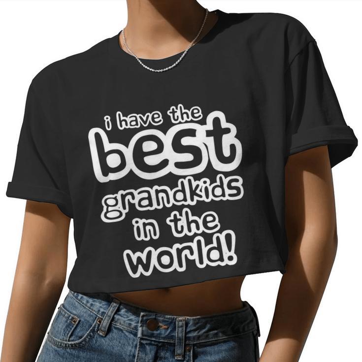 I Have The Best Grandkids In The World Tshirt Women Cropped T-shirt