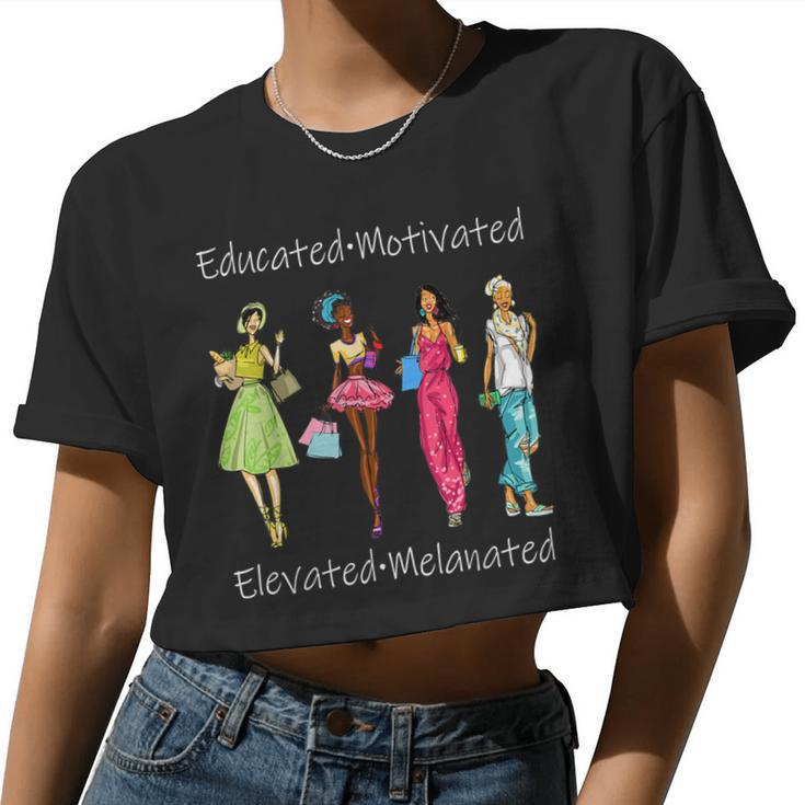 Black Queen Educated Melanin African American Women Women Cropped T-shirt