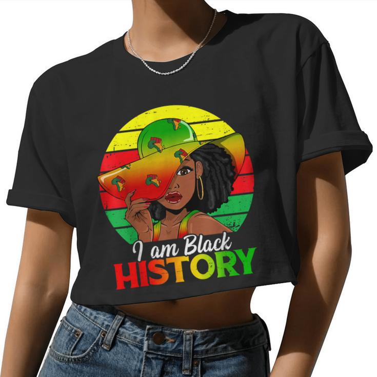I Am Black History African American Black Pride Black Girls Women Cropped T-shirt