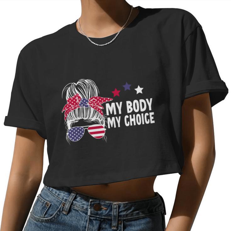 My Body My Choice Messy Bun Great V2 Women Cropped T-shirt