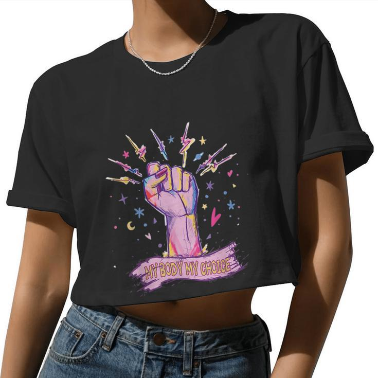 My Body My Choice_Pro_Choice Reproductive Rights V3 Women Cropped T-shirt