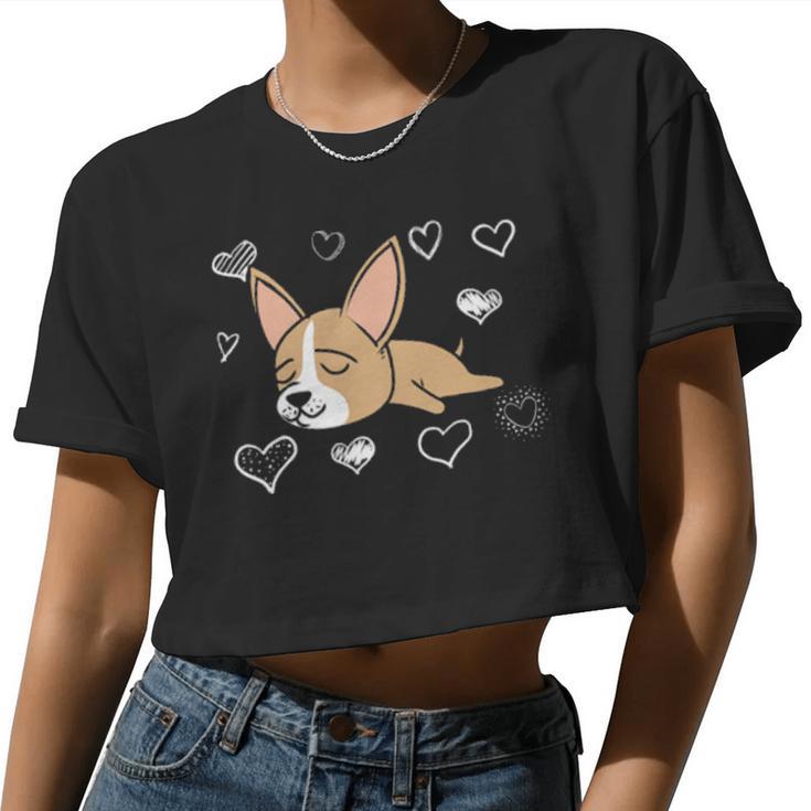 Chihuahua Mom Valentines Day For Girls Boys Women Cropped T-shirt