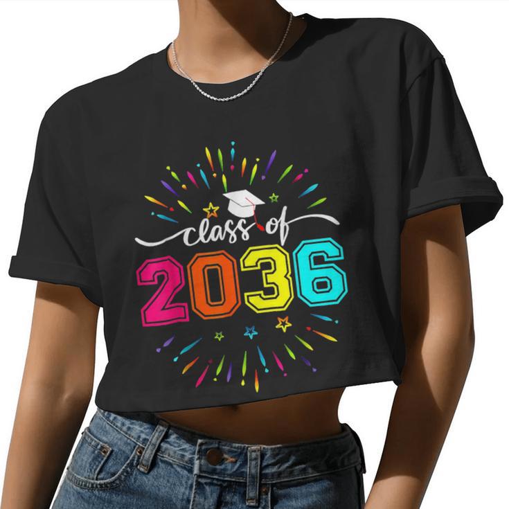 Class Of 2036 First Day Kindergarten Grow With Me Boys Girls Women Cropped T-shirt