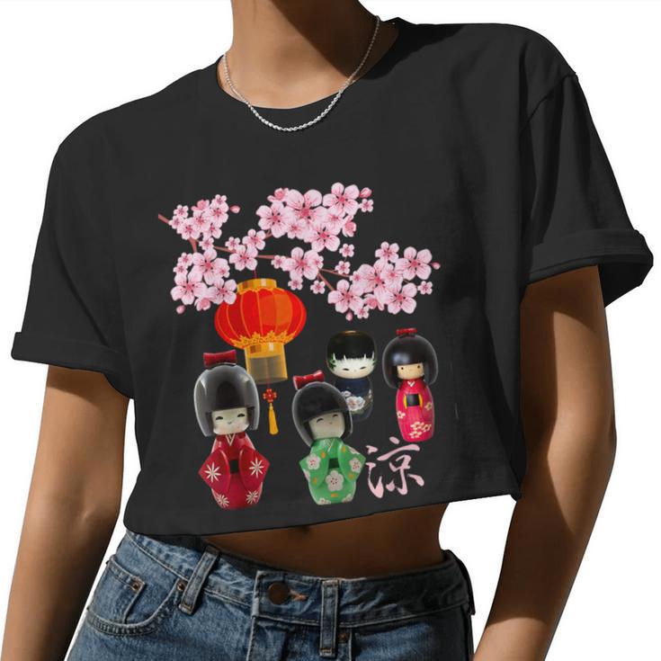 Cute Doll Day Girls Day Hinamatsuri Japanese March Festival Women Cropped T-shirt