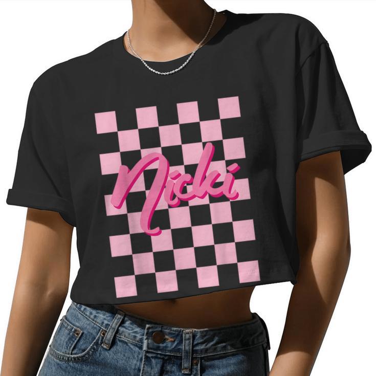 Cute First Name Nicki Boy Girl Women Cropped T-shirt