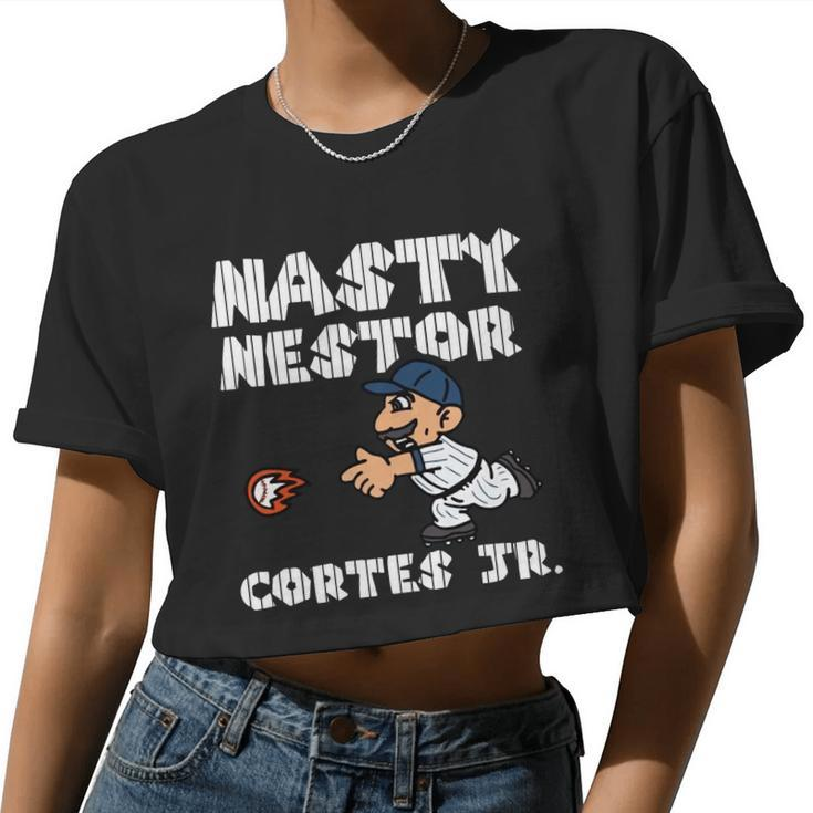 Cute Nasty Nestor Cortes Jr Baseball Legend Catch Ball Women Cropped T-shirt