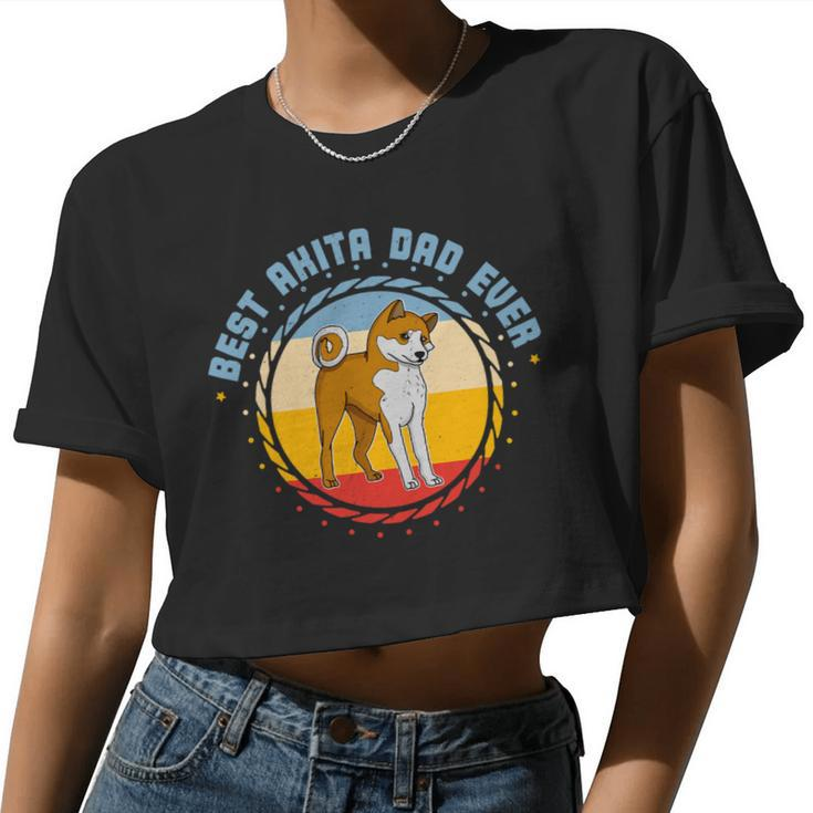 Dog Akita Mom Dog Sayings Breeder 62 Women Cropped T-shirt