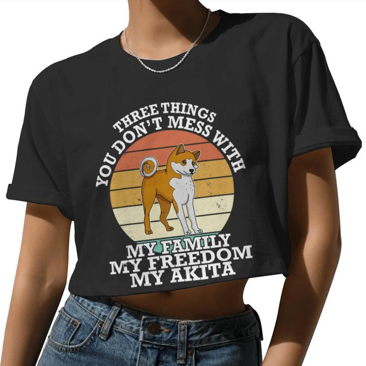 Dog Akita Mom Dog Sayings Breeder 63 Women Cropped T-shirt