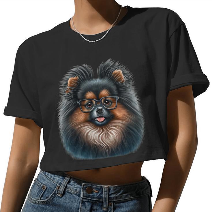 Dog Pomeranian Mom Dog Lover Women Cropped T-shirt