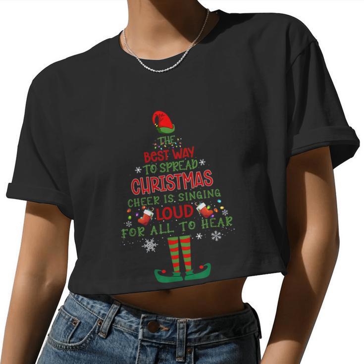 Elf Christmas Shirt The Best Way To Spread Christmas Cheer Tshirt V3 Women Cropped T-shirt