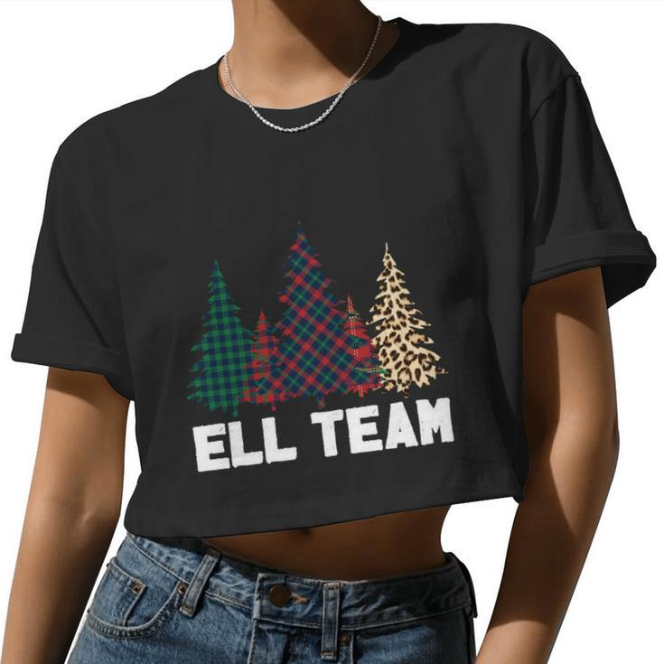 Ell Team Leopard Back To School Teachers Students Great Women Cropped T-shirt