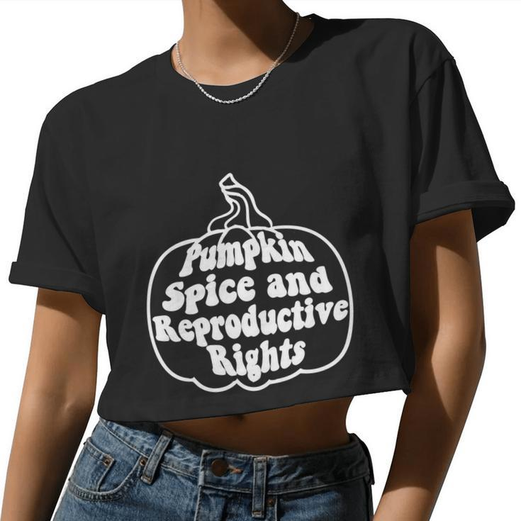 Feminist Halloween Pumpkin Spice And Reproductive Rights Women Cropped T-shirt