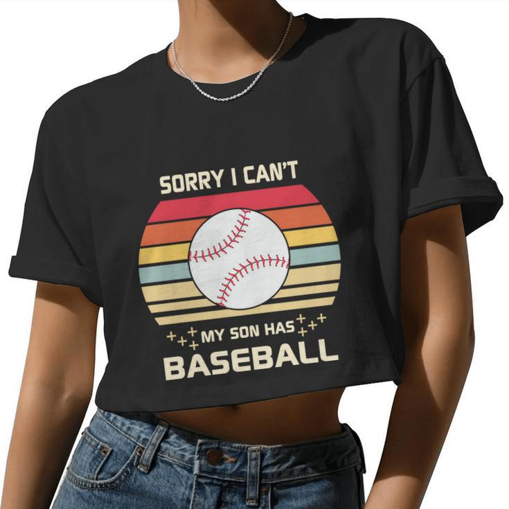 Baseball Mom Baseball Son Baseball Quotes Retro Baseball Women Cropped T-shirt