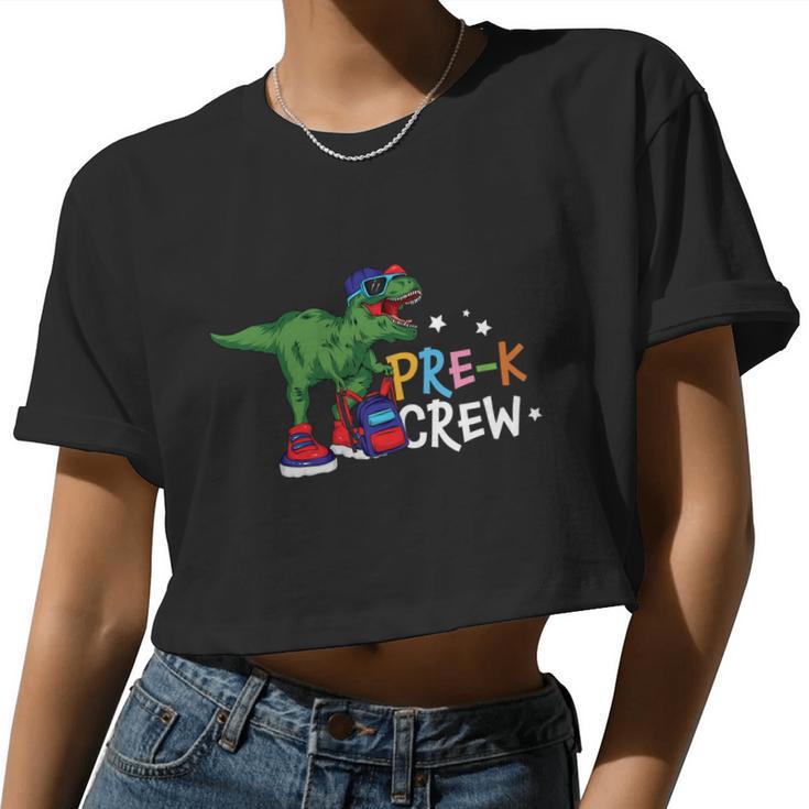 Dinosaurus Prek Crew T_Rex Back To School Women Cropped T-shirt