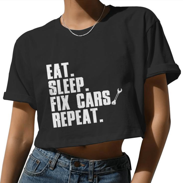 Mechanic For Dad Auto Garage Automobile Car Lover Women Cropped T-shirt