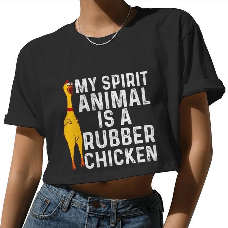 Rubber Chicken Men Women Rubber Chicken Costume V2 Women Cropped T-shirt