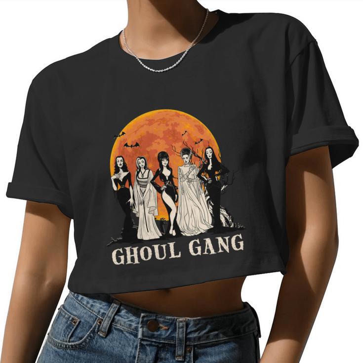 Ghoul Gang Halloween Vampire Dracula Women Cropped T-shirt