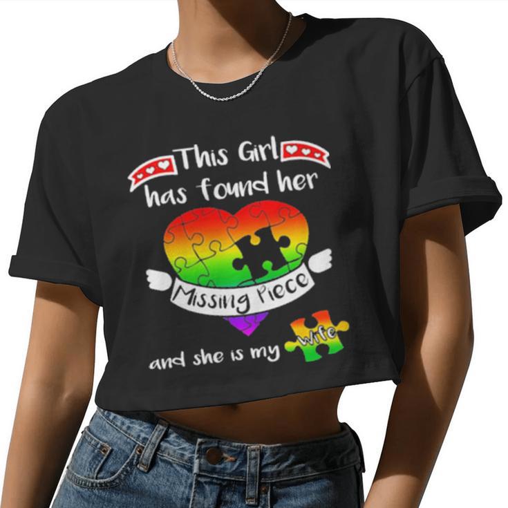 This Girl Has Found Her Missing Piece Autism Women Cropped T-shirt