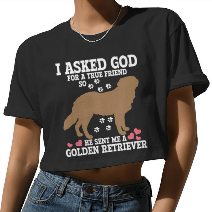 Golden Retriever Mama Christian Dog Mom Women Cropped T-shirt