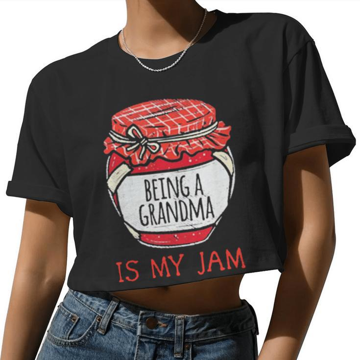 Being Grandma Is My Jam Women Cropped T-shirt