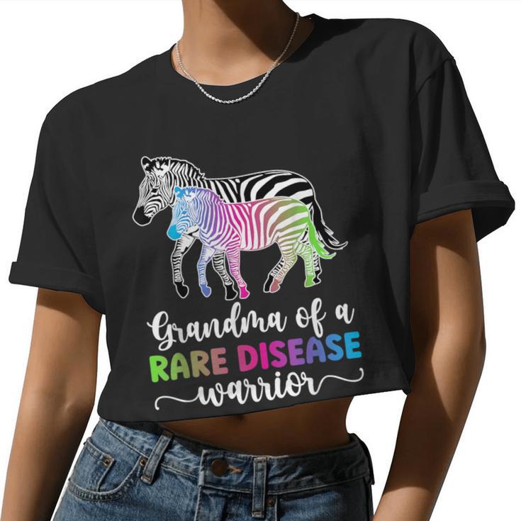 Grandma Of A Rare Disease Warrior Rare Disease Awareness Women Cropped T-shirt