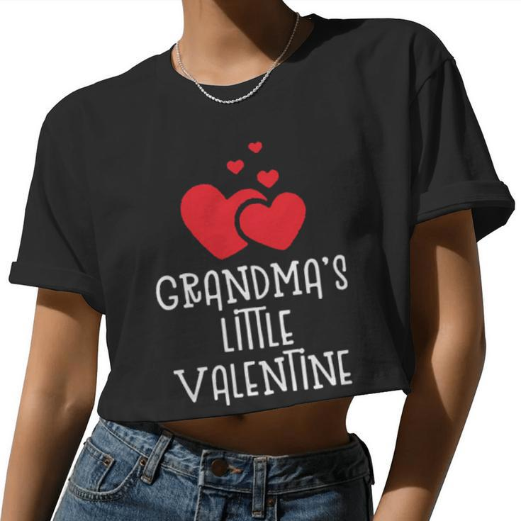 Grandma's Little Valentine Women Cropped T-shirt