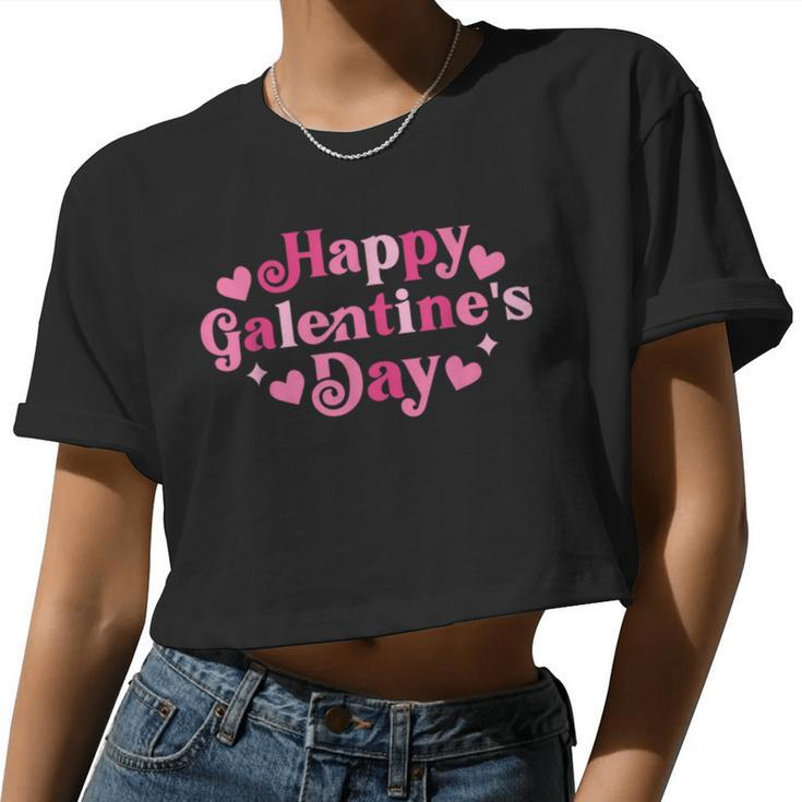 Happy Galentines Gang Valentine's Girls Day February 13Th Women Cropped T-shirt