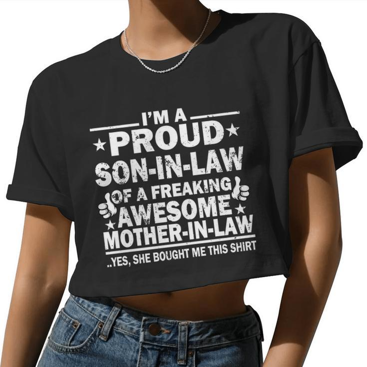 I'm A Proud Son In Law Of A Freaking Awesome Mother In Law Tshirt Women Cropped T-shirt