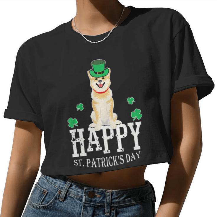 Irish Shiba Inu Happy St Patricks Day Men Women Women Cropped T-shirt