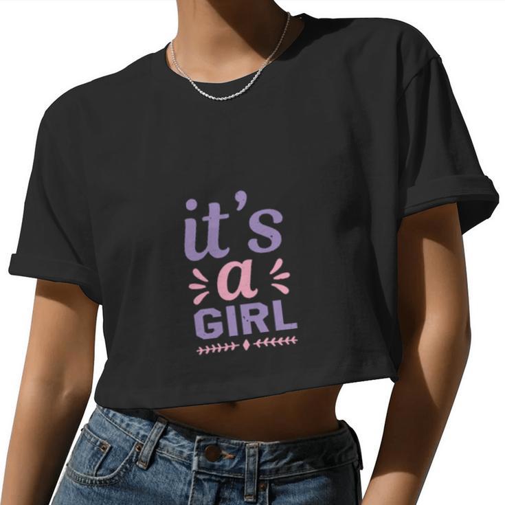 Its A Girl Baby Women Cropped T-shirt