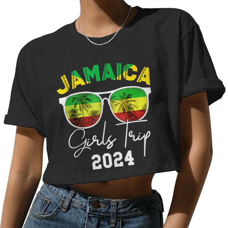 Jamaica Girls Trip 2024 Summer Vacation Jamaican Flag Women Cropped T-shirt